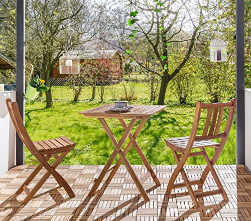 SAM Gartentisch Blossom, Balkontisch klappbar, Akazienholz massiv, Holztisch 60x60 cm, Klapptisch für Balkon, Terrasse, Wintergarten und Garten, Gartenmöbel, Pflegeleichte & wetterfeste Unikate – Bild 3