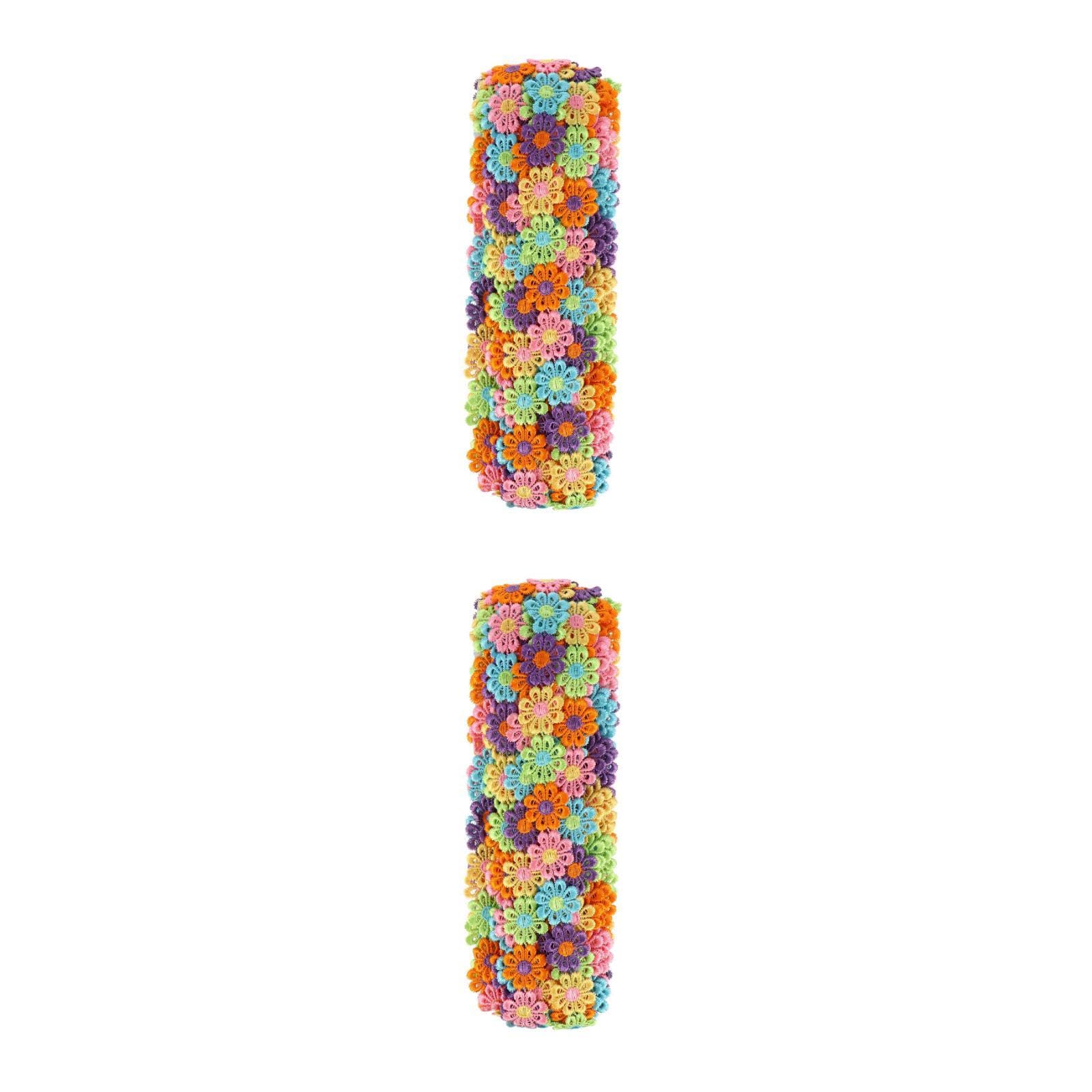 SHINEOFI 2rotoli Nastro Pizzo Ricamato Da Yardper Decorazioni Accessori Per Abbigliamento Per Matrimoni e Feste Resistente Per Patching e Crafting