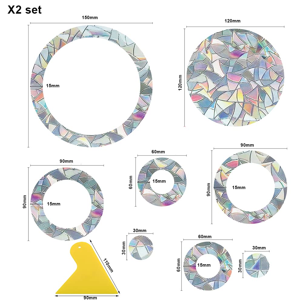 Autocollants électrostatiques Pour Fenêtre En Verre Colibri, Film Vinyle Non Adhésif, Décalcomanies Pour La Maison, Anti-collision, Décoration De La Maison