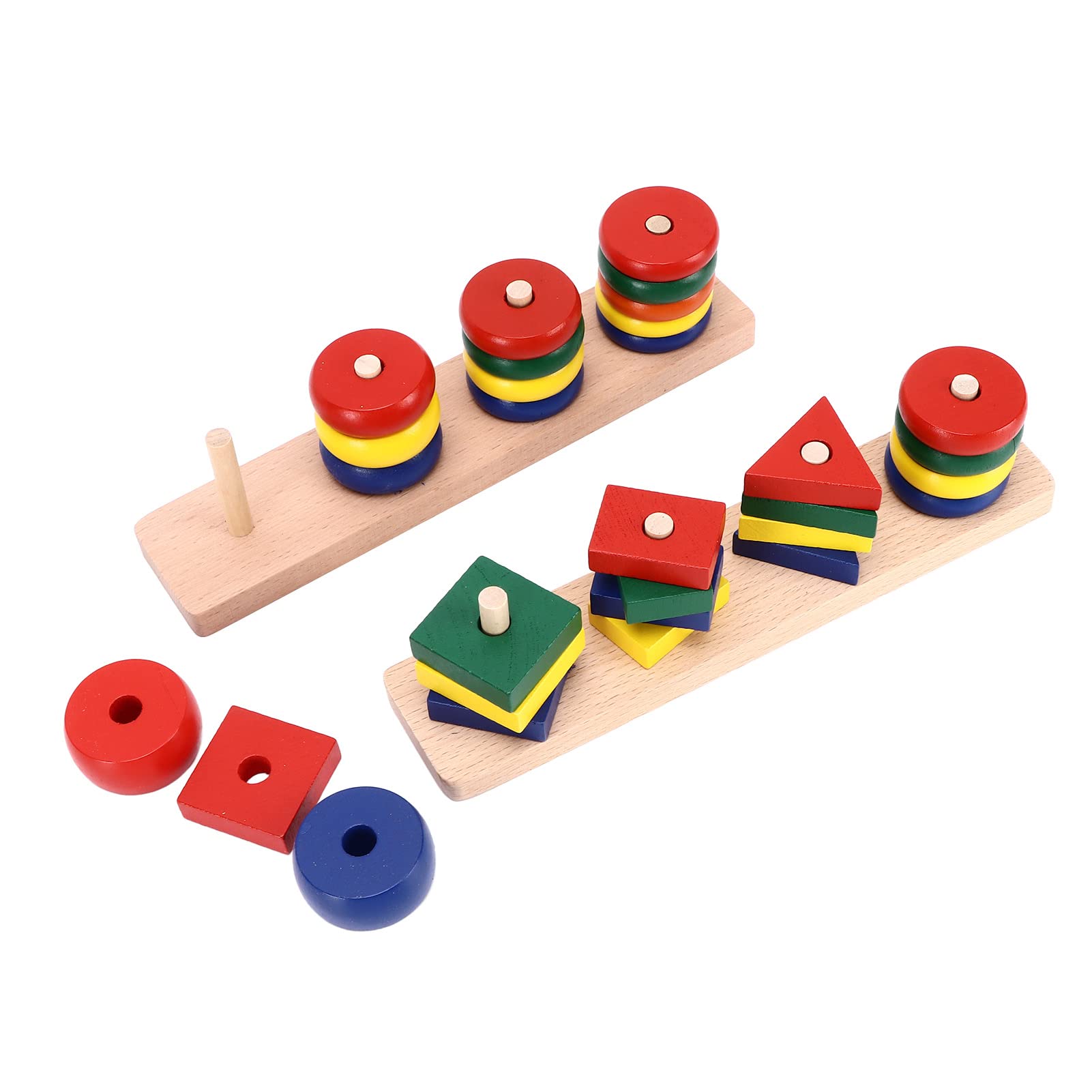 Generic Drewniane Puzzle w Kształcie Zabawki Edukacyjne dla Dzieci Dopasowywanie Kolorów Klocki do Sortowania Prezent Idealny od 3 Lat i Więcej Trwałe Drewno Bukowe