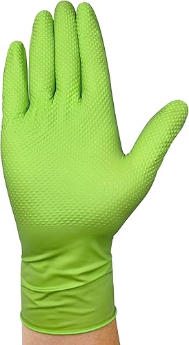 Miniatura 2 de TitanFlex Thor Grip - Guantes industriales de nitrilo resistentes con textura de diamante elevado, 8 mil, sin látex, sin polvo
