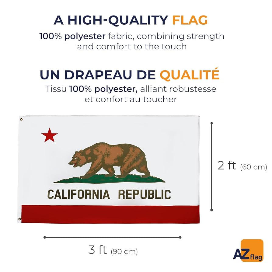 AZ FLAG - California Flag - 90x60 Cm - 100D Polyester