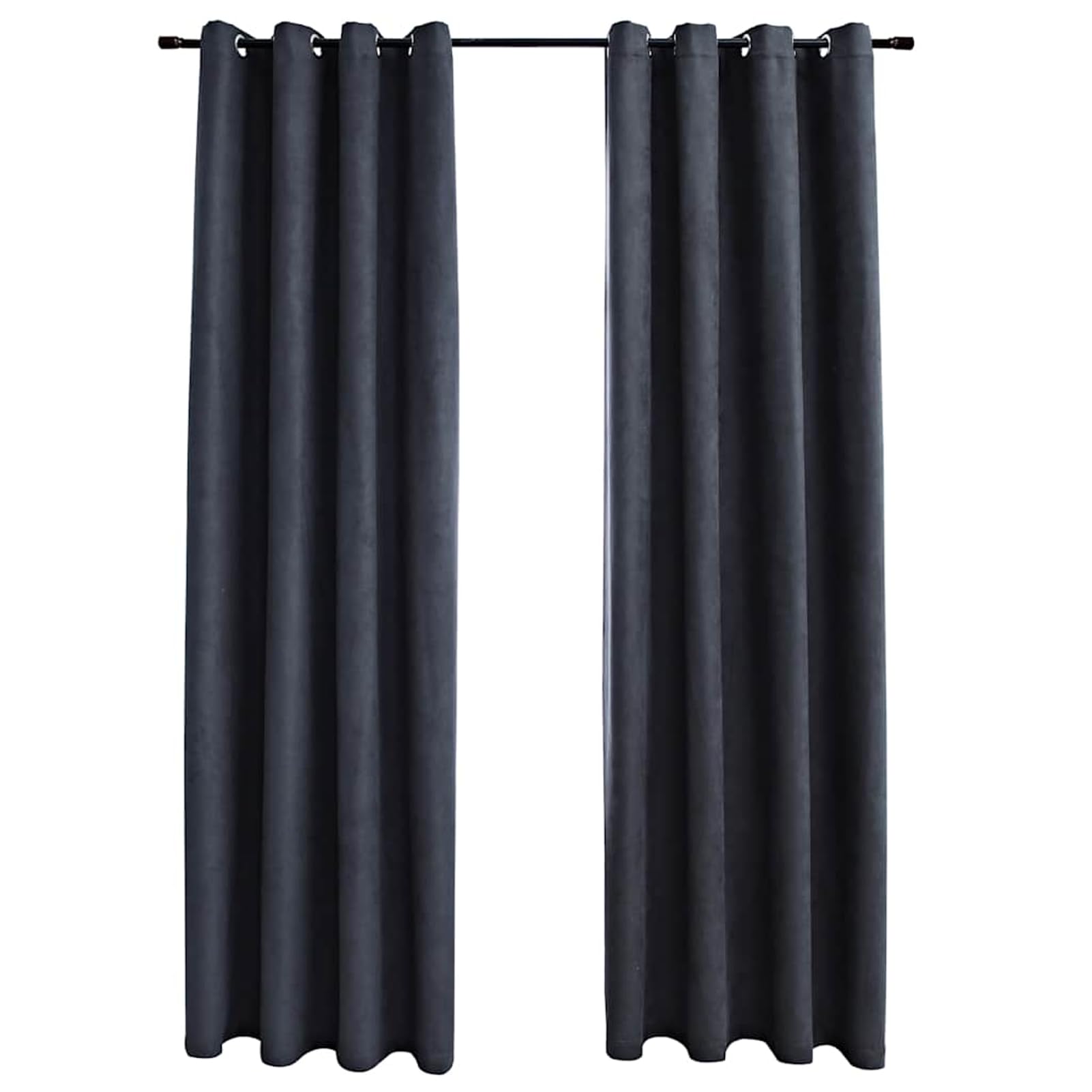 Tende Oscuranti con Anelli in Metallo 2 pz Antracite 140x245 cm