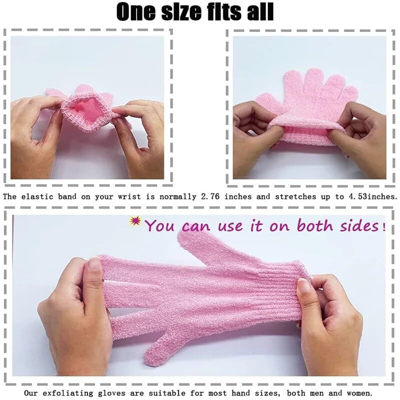 Giffy® Exfoliating Bath Glove High Lather Cleansing For Men & Women-Multicolor (8) 1