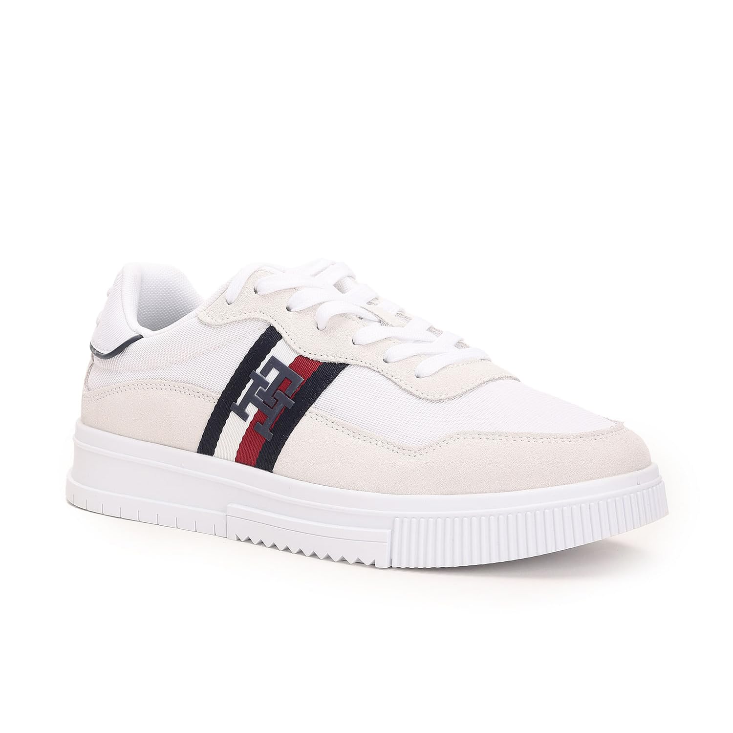 Tommy Hilfiger Leather Solid White-Beige Men Flat Sneakers (F23HMFW195) Size- 43 (B0CKWCN9NR) Amazon Price History, Amazon Price Tracker