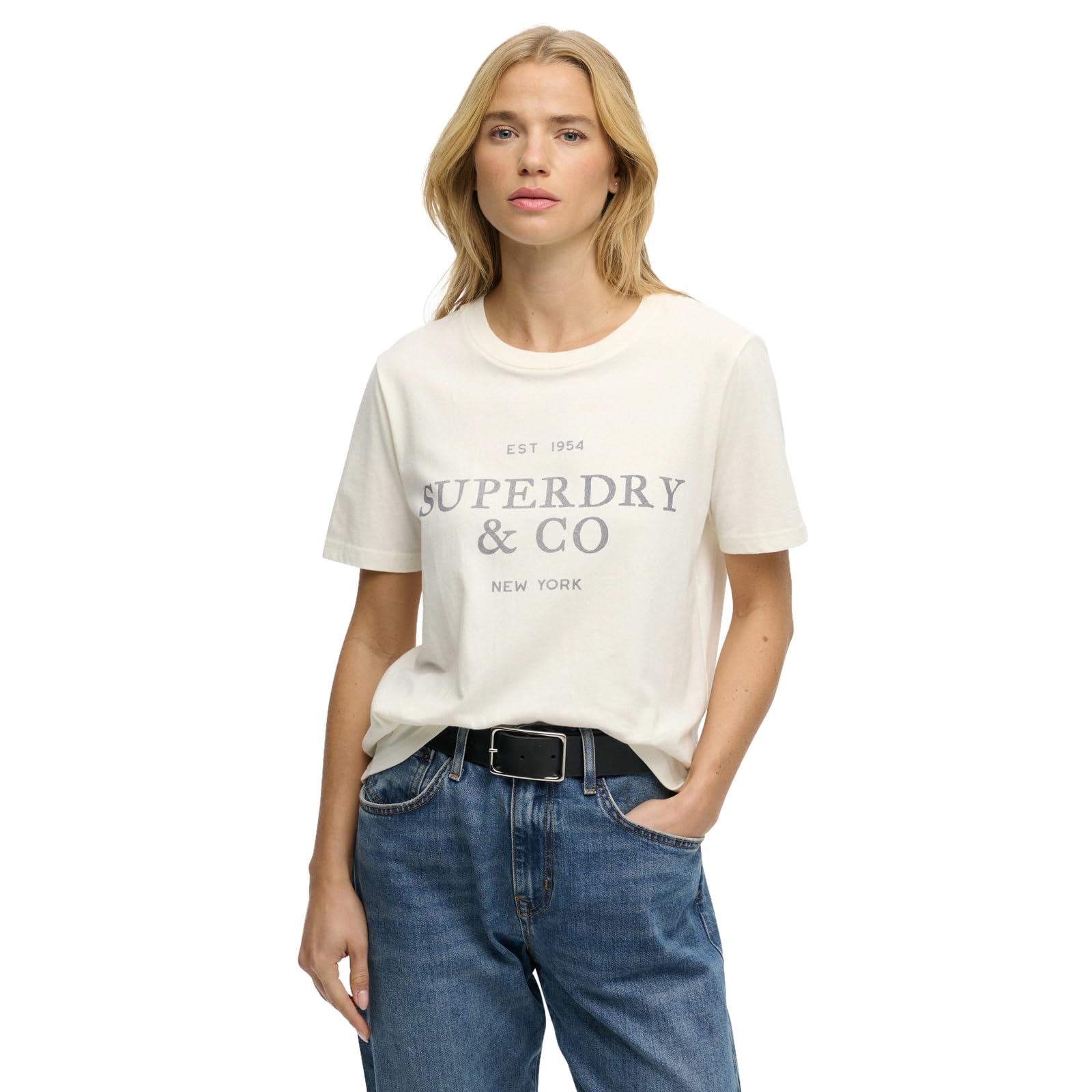 Superdry Women's Beige Casual T-Shirt Casual Luxe