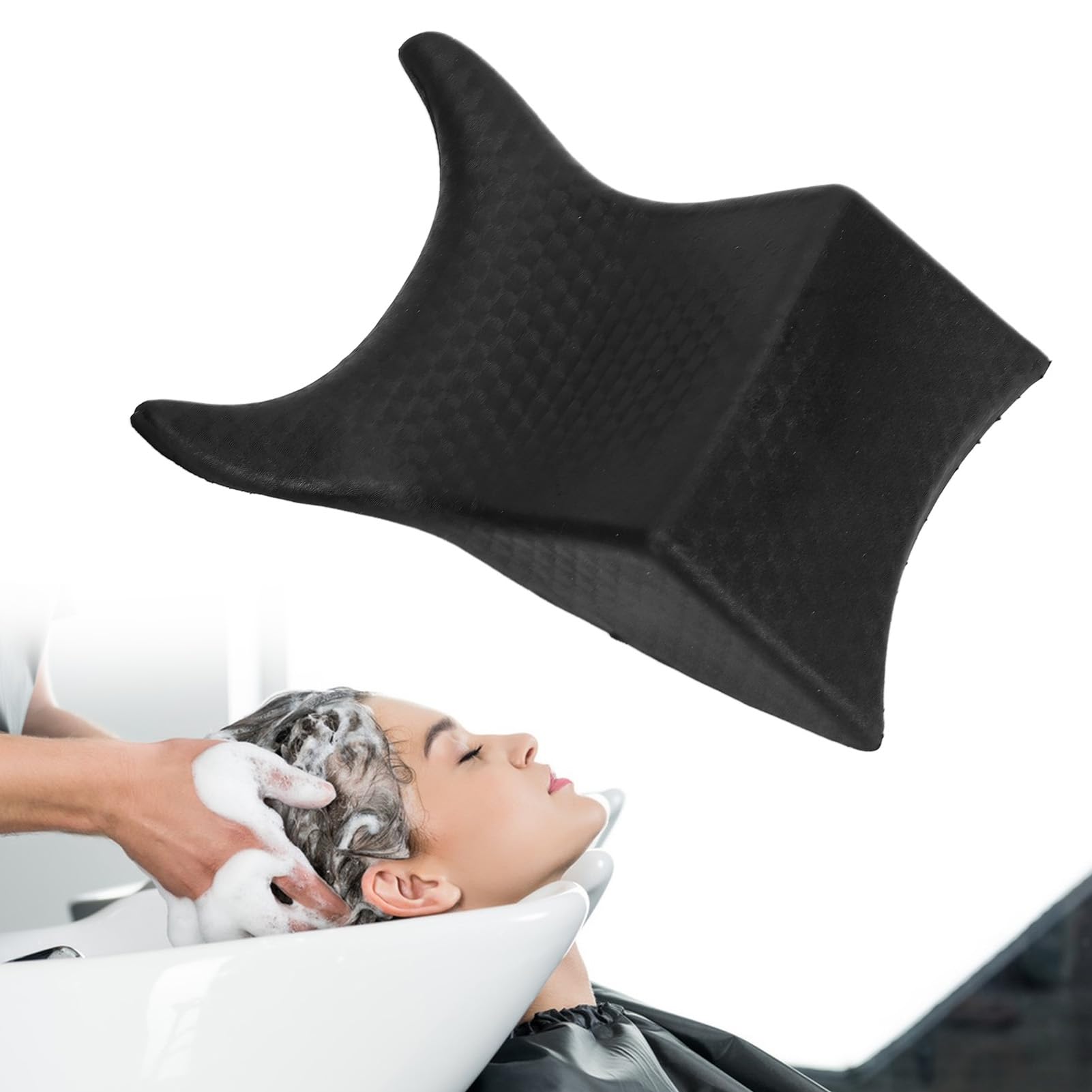 Cuscino Portatile per il Controlavaggio dei Capelli, Cuscino di Supporto per il Poggiatesta dello Shampoo, Silicone Confortevole e Antiscivolo, Facile Pulire per il Salone Spa