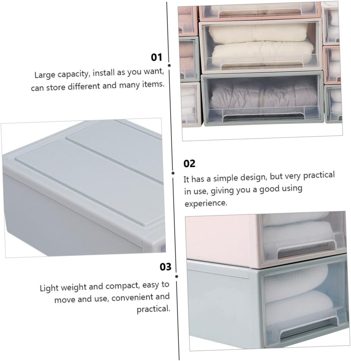 Cabilock Organizer Bins Stackable Shoe Container Storage Box Home Storage Plastic Material
