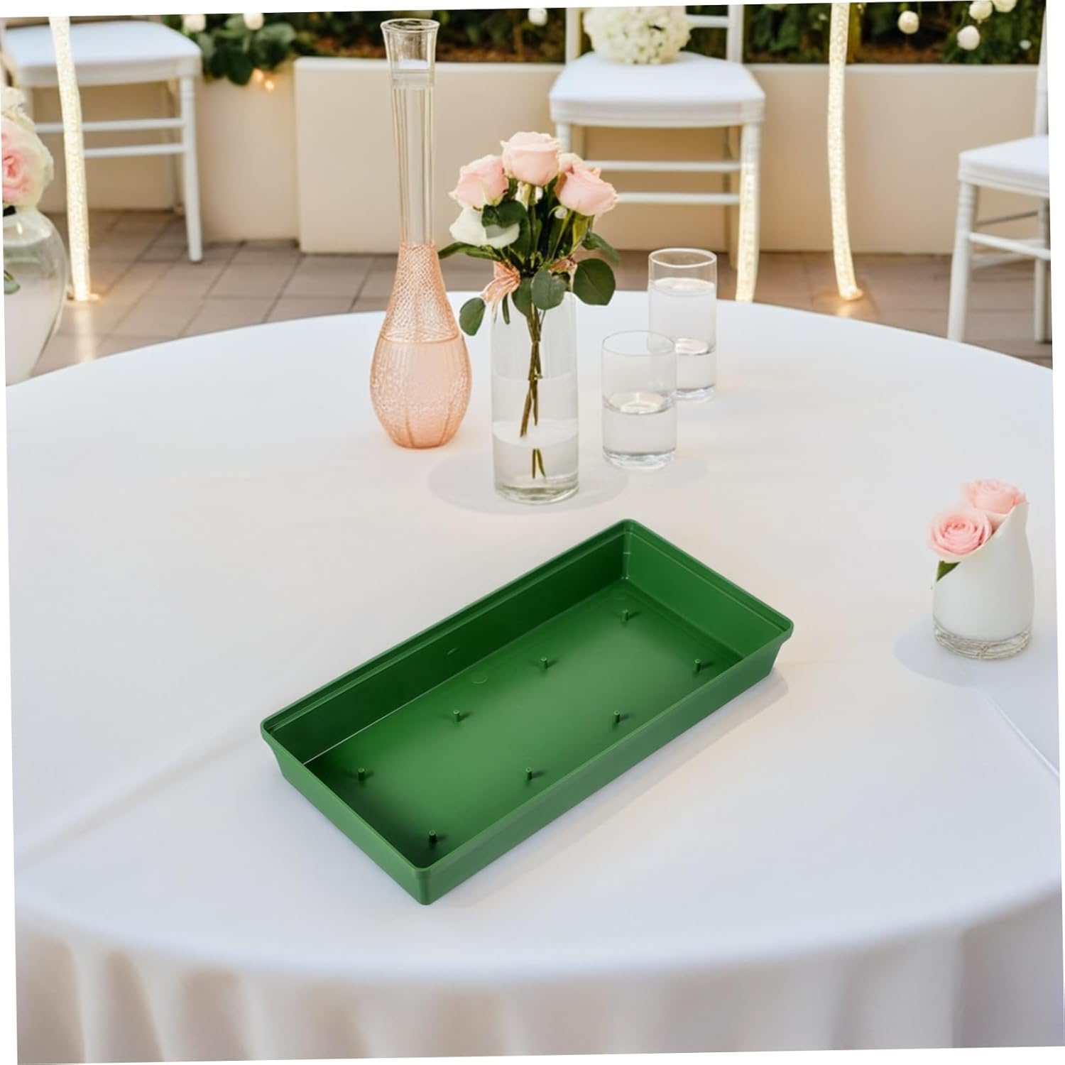 Happyyami 10pcs Floral Arrangement Bowls Reusable Plastic Centerpiece Base for Weddings Parties for Fresh Artificial Flowers Large Capacity Design for Efficient Flower Securing