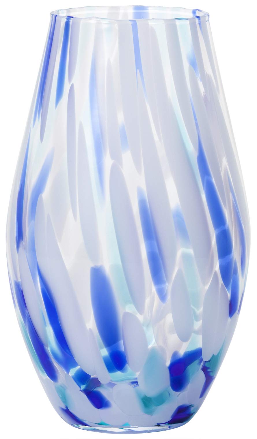 Aderia Tsugaru Vidro Colorful Flower Vase Summer Sky Handmade Glass Japan