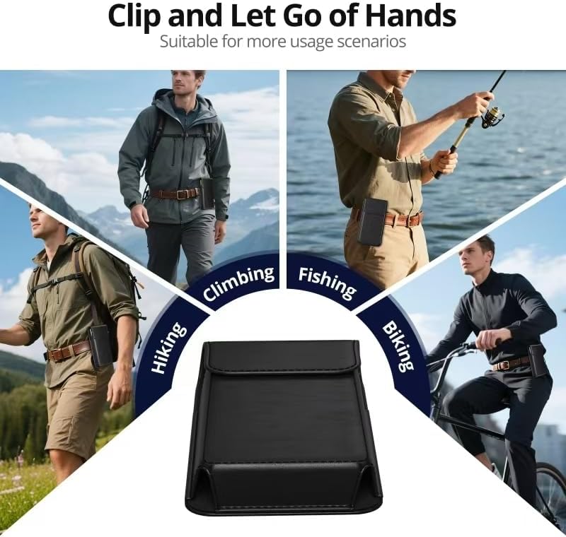 Holster for iPhone 17 Air, 17 Pro, 17, 16e, 16, 16 Pro, 15, 15 Pro, 14, 14 Pro, 13, 13 Pro - Premium Leather Holster Case with Belt Clip, Pouch with Magnetic Closure (Fits Armor/Battery Case) - Image 5