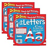  Dr. Seuss� Stripes Reusable Punch Out Deco Letters, 4\", 217 Pieces Per Pack, 3 Packs