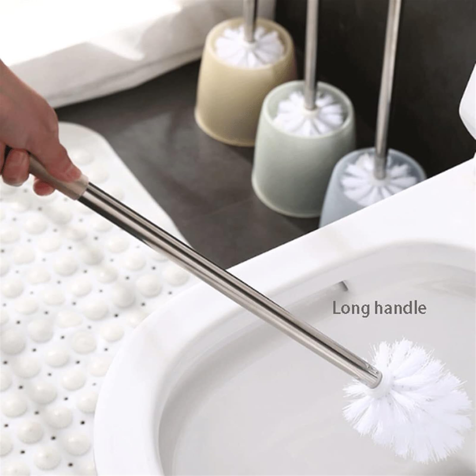 Questo Set portascopino in Raso per la Pulizia del Bagno Spazzolone WC con Base per la Manutenzione igienica Quotidiana (Rot)