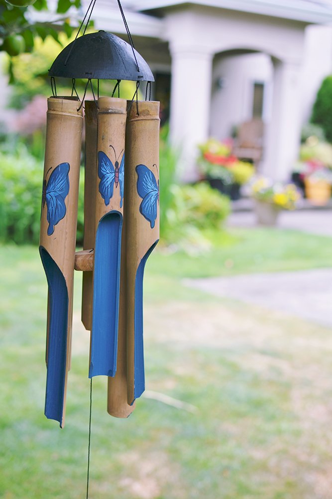 Cohasset Gifts & Garden Carillon à Vent En Bambou Avec Papillon Monarch Jnx1088