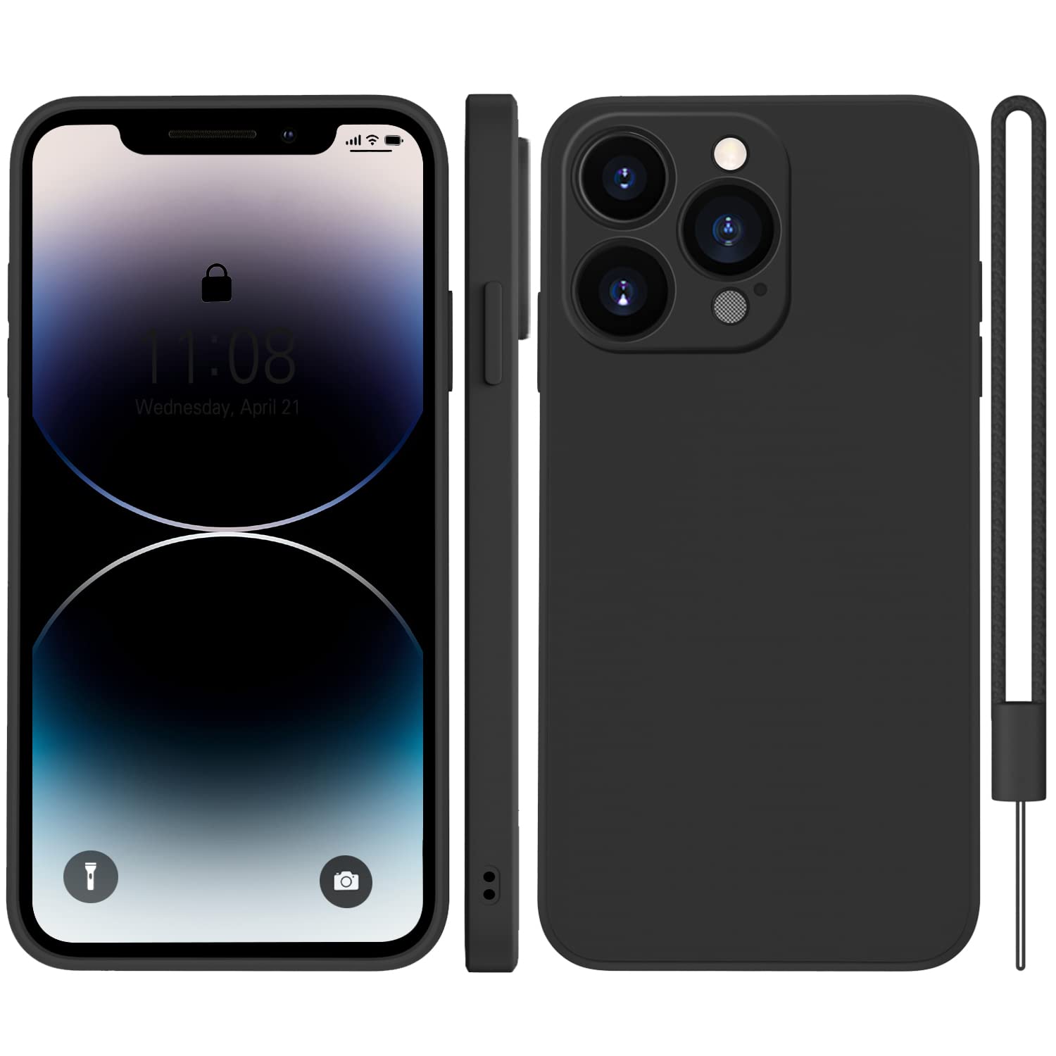 WXXiPhone 14 Pro Max Case Silicone Soft Ultra Slim Case Camera Protection Gel 14 Pro Max Phone Case Thin Cover Rubber Lightweight Anti-Scratch Compatible for iPhone 14 Pro Max 6.7-inch Matte Black