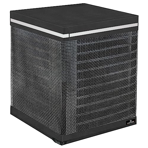 COVERR Central Air Conditioner Cover Full Breathable Mesh With Detachable 600 D Waterproof Top,Ac Cover for Outside Unit,Air Conditioner Covers for Outside Units,Ac Unit Covers Outdoor (32x32x36 in)