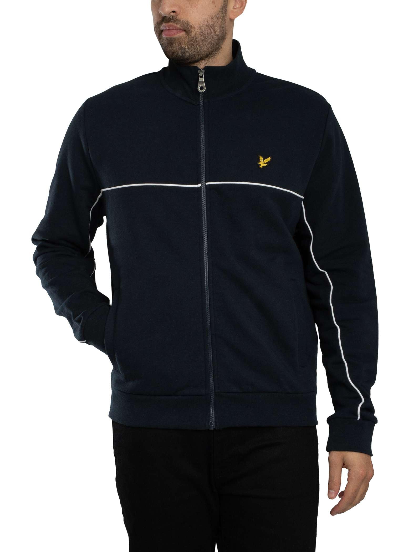 Lyle & Scott Men's Dark Navy Piped Full Zip Track Jacket, Xxl