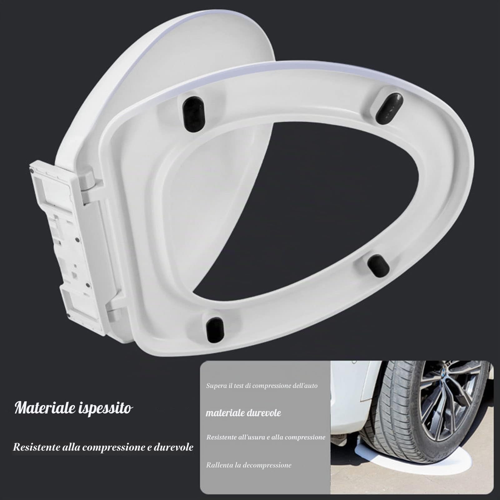 Sedile WC, Coperchio Water Tavoletta WC, Copriwater Universal con Chiusura Rallentata, Facile da Montare con Materiale Antibatterico a Forma di D/U/O/V