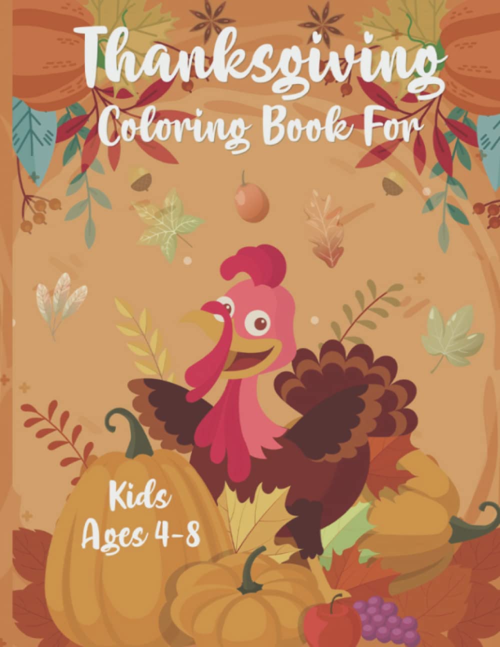 Livre coloriage Thanksgiving enfants 4-8 ans pour s'amuser en famille pendant les vacances