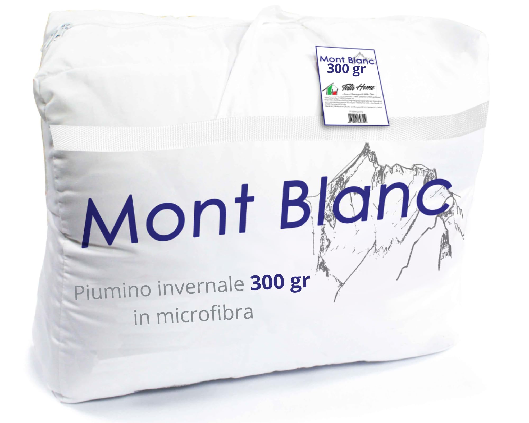 Tata Home Piumino Invernale Singolo Caldo Imbottitura da 300 gr/mq in Morbida Microfibra Piumone Invernale Pesante Misura 155x200 cm Colore Bianco