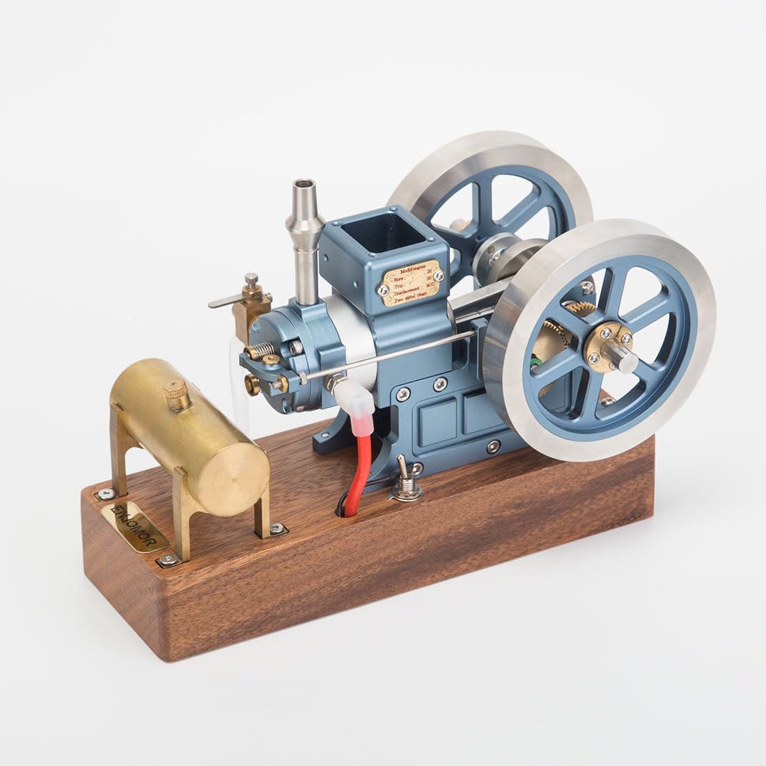 CreativeBlocker Dampfmaschine Funktionsfähig | 4-Takt-Metallmotormodell für Erwachsene, Hit & Miss Motorenmodelle, Mini 6cc motor modell, Experimentierkasten Wissenschaft Geschenk (RTR/Blau)