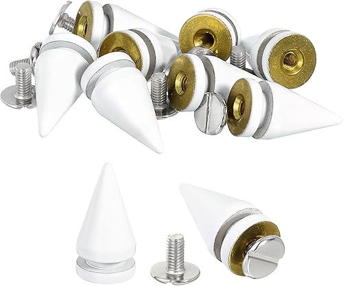 uxcell 16 remaches de espiga de cono de 0.39 x 0.78 pulgadas, tornillos traseros para árbol y picos para manualidades de cuero, ropa, zapatos,