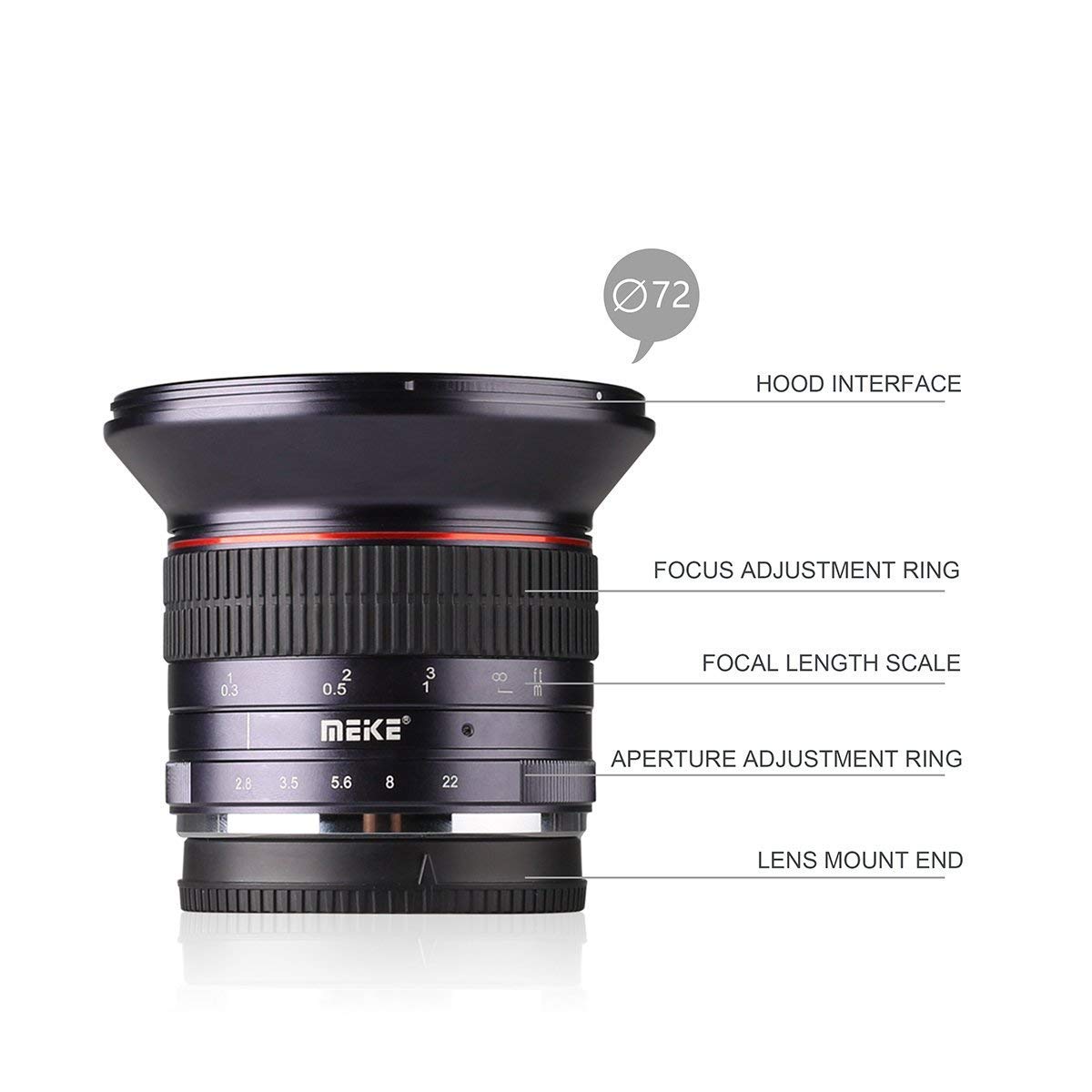 Meike MK 12 mm f/2.8 obiettivo grandangolare messa a fuoco manuale per fotocamere Panasonic Olympus Mirrorless