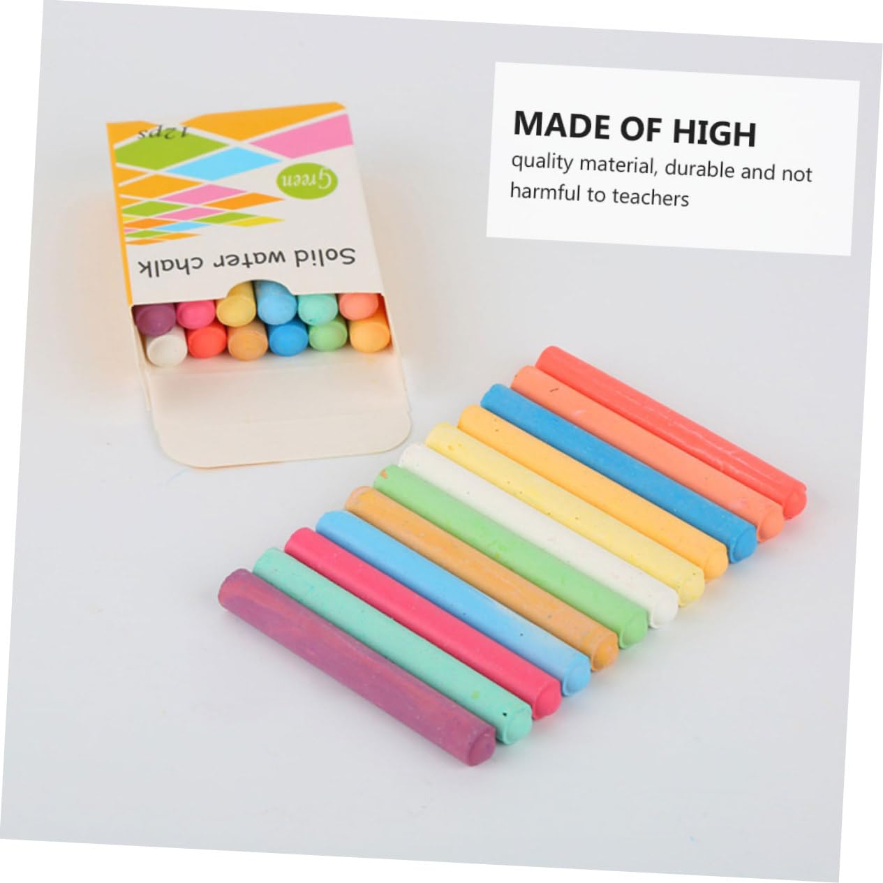 FAVOMOTO 2 Boxes of 24pcs Jumbo Chalk Sidewalk Chalk for Blackboard Water-soluble for Preschoolers