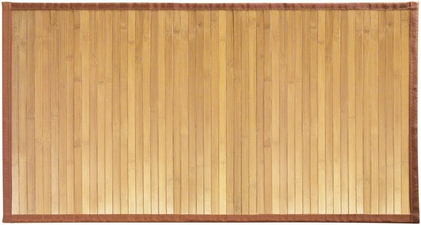 iDesign Bamboo Floor Mat, Small Size Bath Mat Made of Natural Bamboo, Eco-friendly Rug made for Bathroom, Kitchen and Hallway, Light Brown, 86 x 53 cm