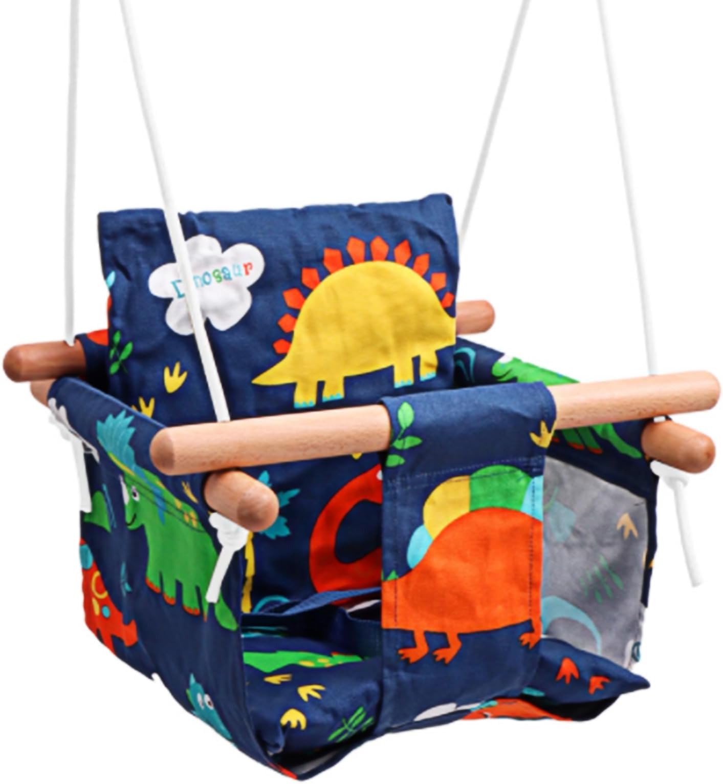 SOOFAM Baby Swing Outdoor Indoor Toddler Swing Seat with Safety Belt, Canvas Hanging Swings Outside Tree Swing Great Gift for Baby Boys Girls Kids Lovers