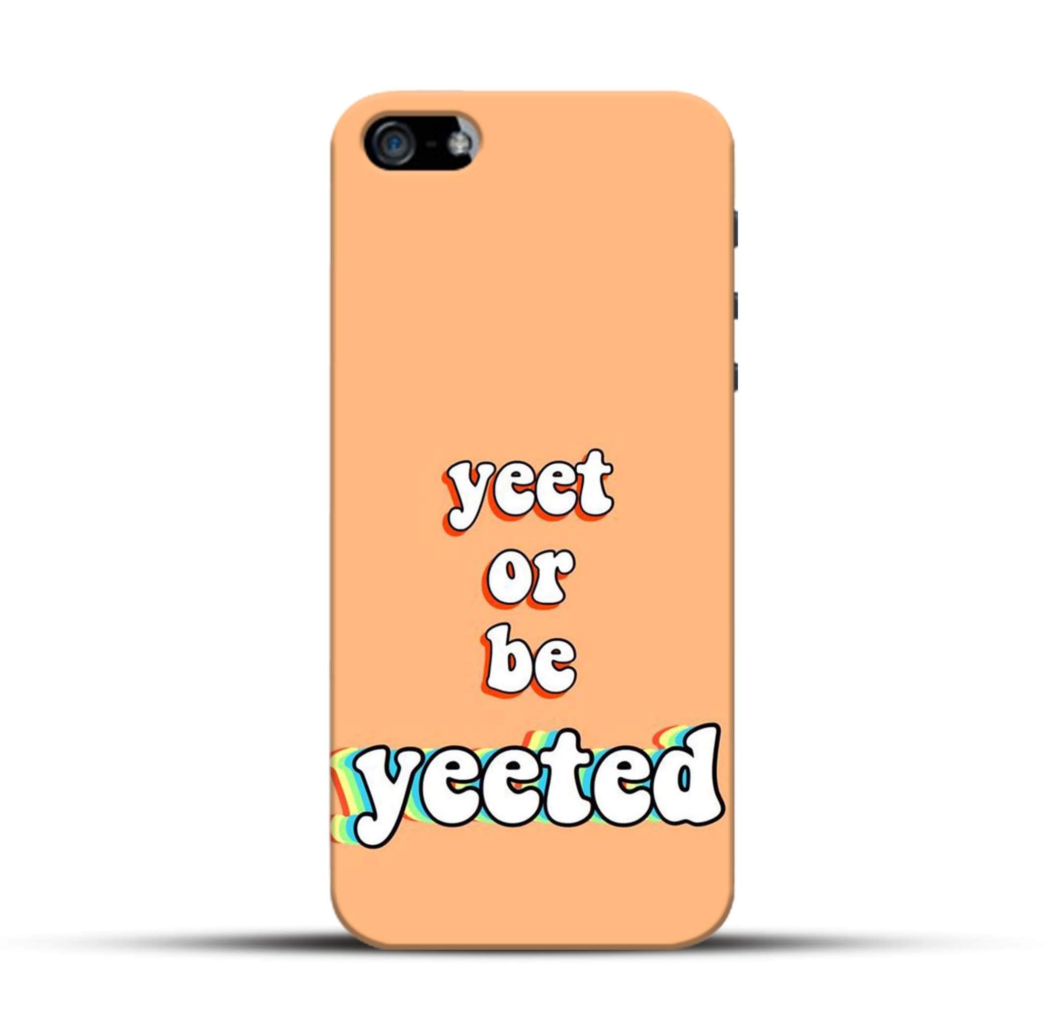 Pikkme Funky Cool Quotes - Yeet Or Be Yeeted - Orange Background Designer Printed Hard Back Case and Cover for Apple iPhone 6 / 6S
