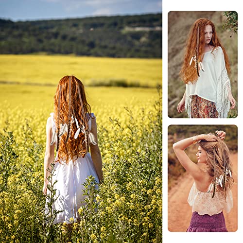 MWOOT 4 Pezzi Mollette per Capelli Piuma per Donne...