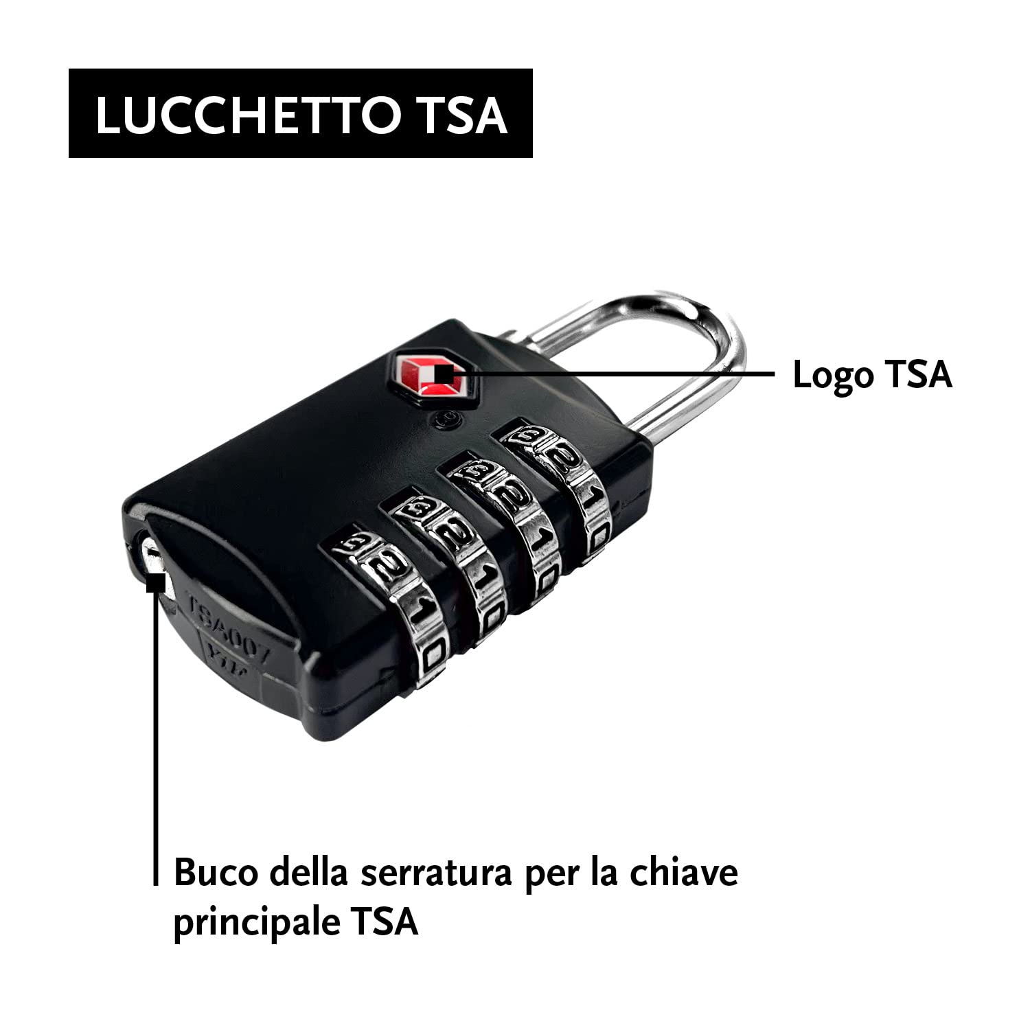 4 lucchetti TSA con codice a 4 cifre
