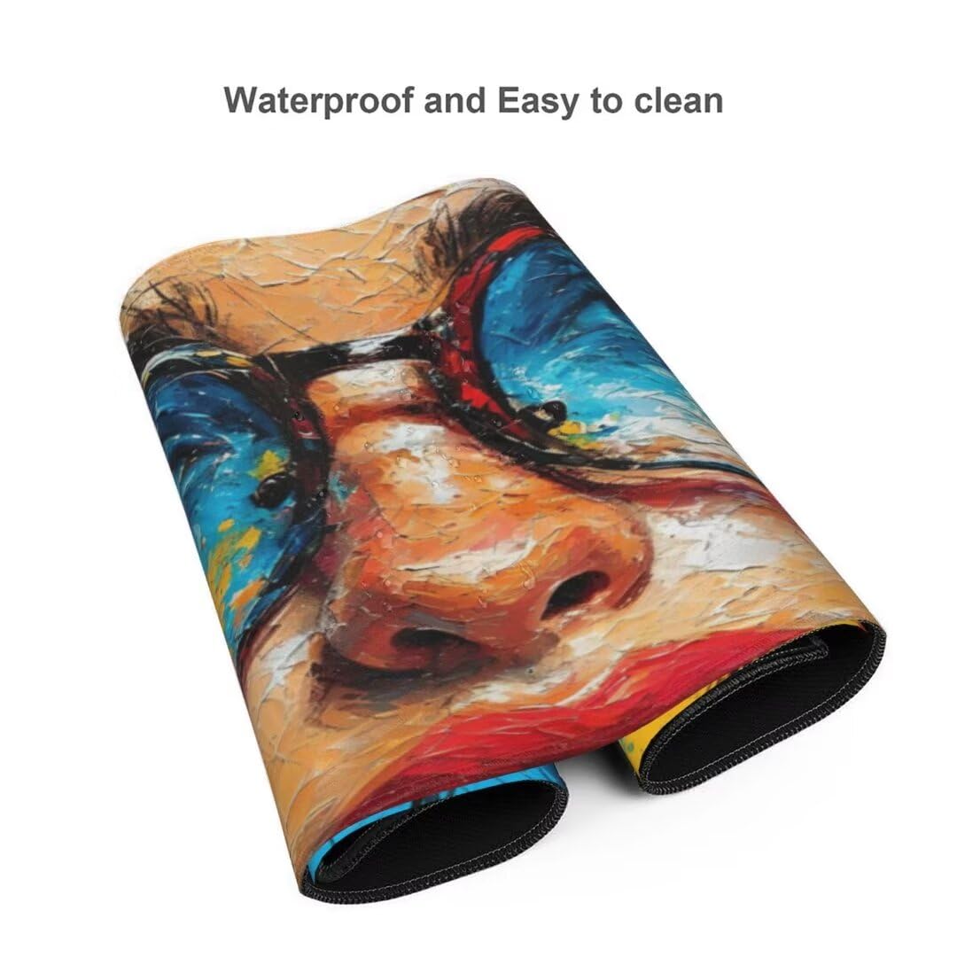 Alfombrilla de ratón 1400x600x3 MM, Alfombrilla Ratón XXL Extendida de Gran Tamaño con Bordes Cosidos, Base de Goma Antideslizante Almohadilla para Teclado, Mujeres Europeas S-10361