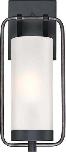 Miniatura 4 de Westinghouse Lighting 6114400 Galtero - Lámpara de pared contemporánea de una sola luz para exteriores, negro mate y acabado de aluminio envejecido,