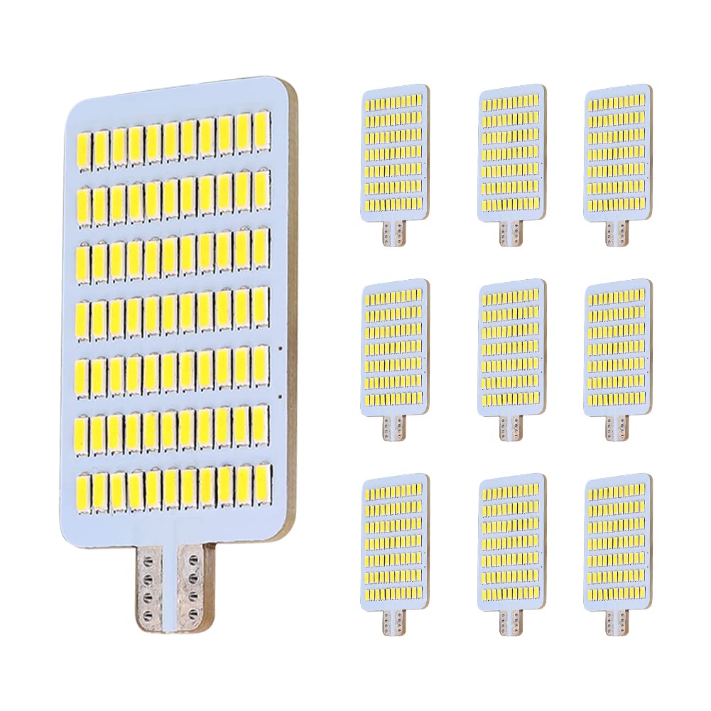 RVZONE10PCS 921 Interior LED Light Bulbs for RV, Super Bright 77-SMD 4500K White T10 922 912 194 LED Bulbs Replacement for Camper Trailer Motorhome Marine Boat Indoor Ceiling Dome Lights(12V DC)