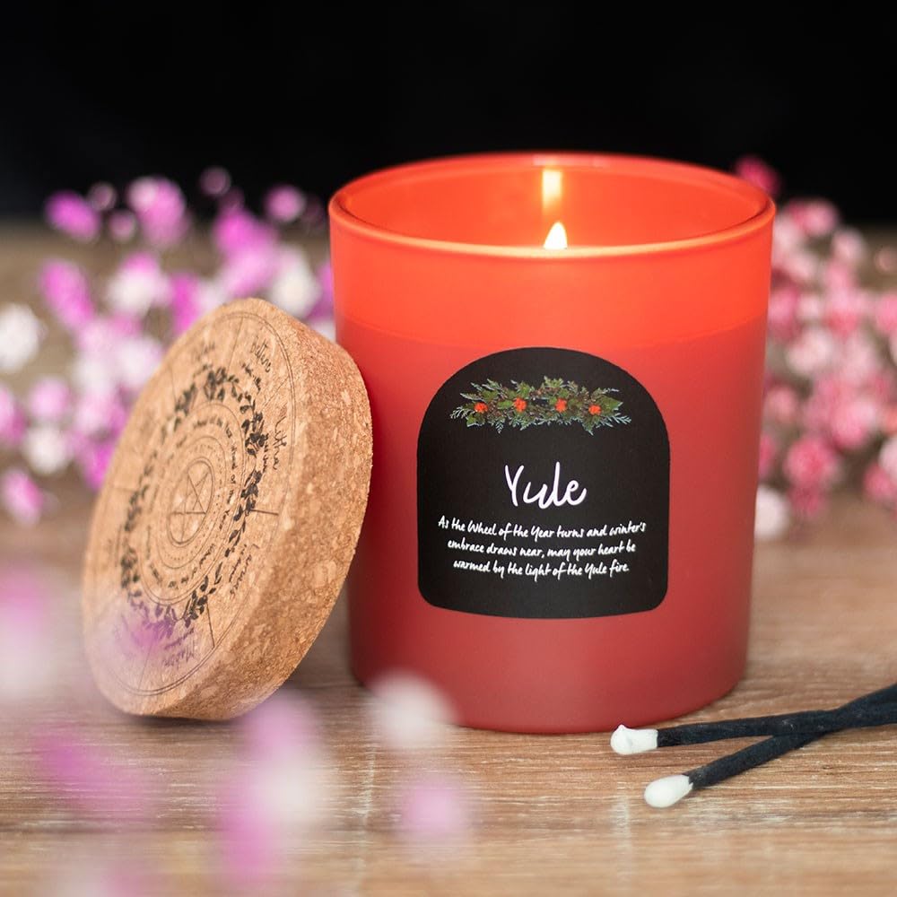 Something Different Wholesale Red Yule Candle | Gothic Botanica | 35-Hour Burn Time