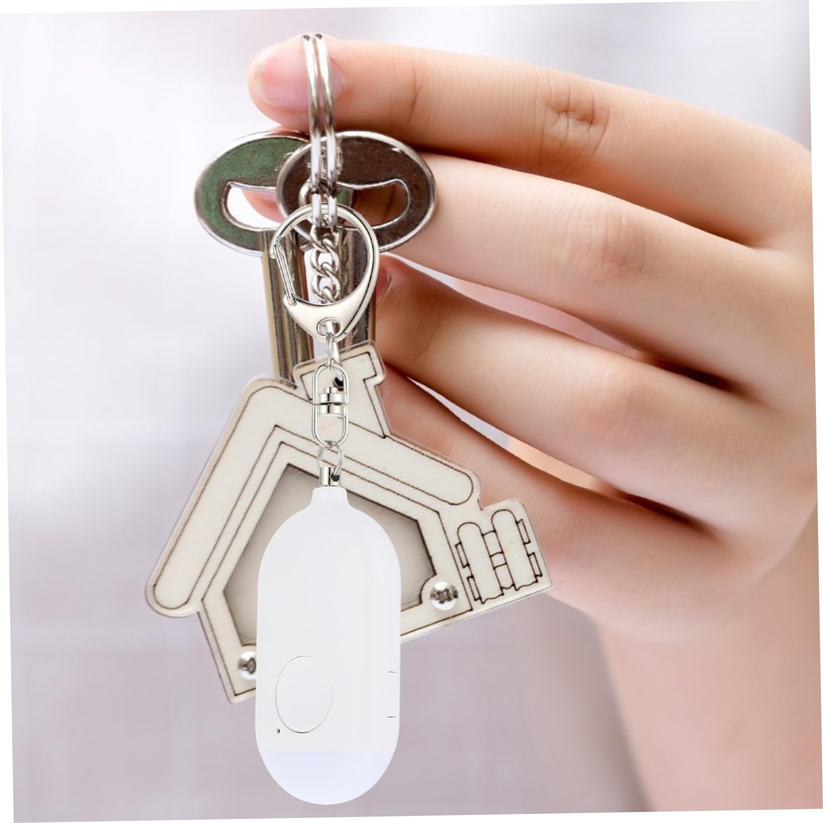 UKCOCO 4juegos Alarma De Seguridad Personal Linterna para Mujeres para Exterior y Actividades Al Aire Alarma De Llavero Portátil y Confiable