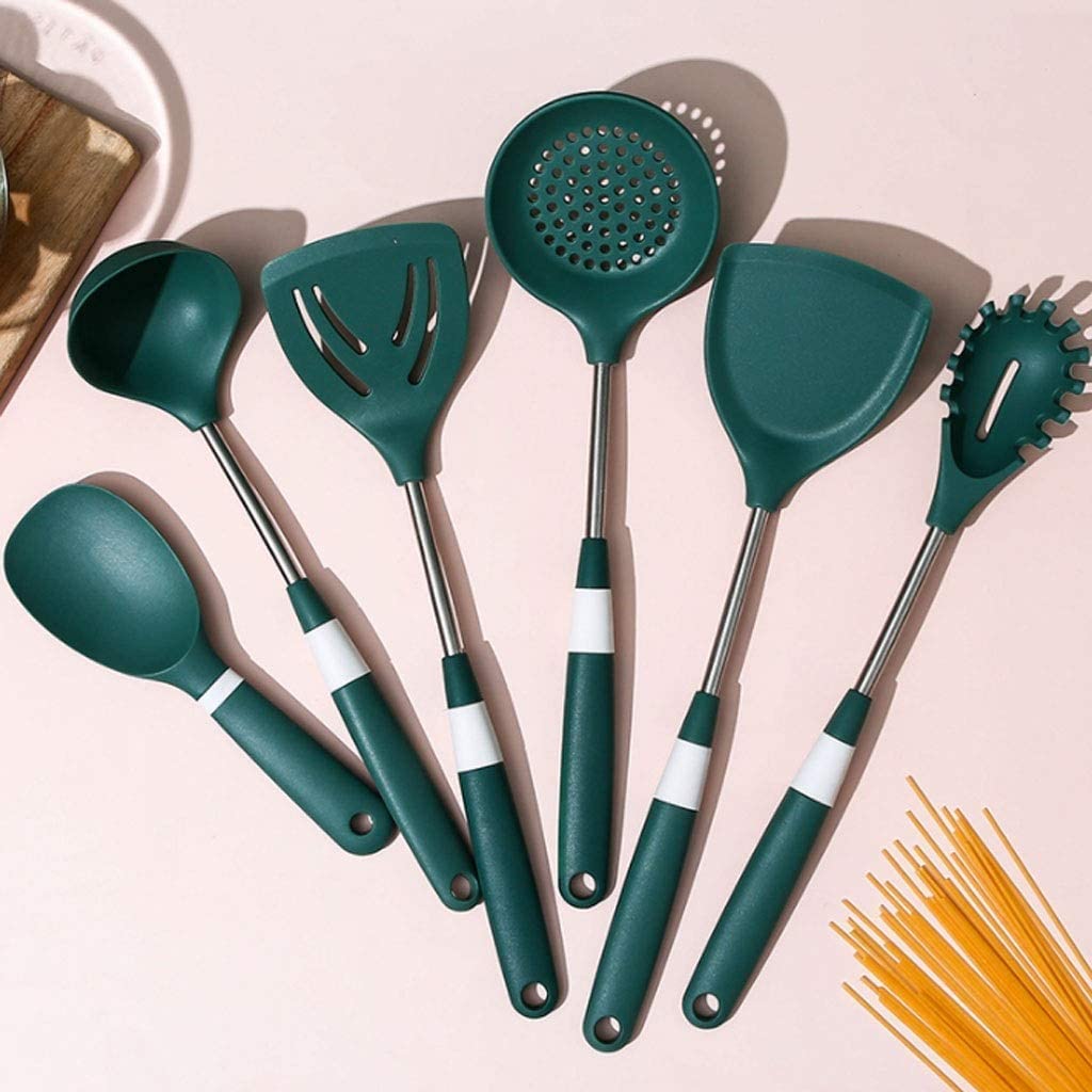 Küchenutensilien-Set, Silikon-Küchengeschirr im nordischen Stil, Silikon-Schaufel, Löffel, Schaufel, Pulverkralle, Küchenwerkzeug-Set, Pfannenwender-Set, Silikon-Utensilien-Set