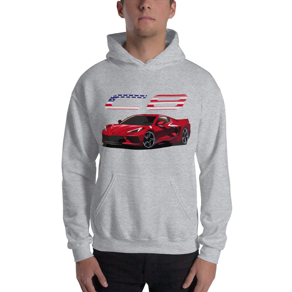 2020 Mid Engine Sports Car C8 Patriotic męska bluza z kapturem