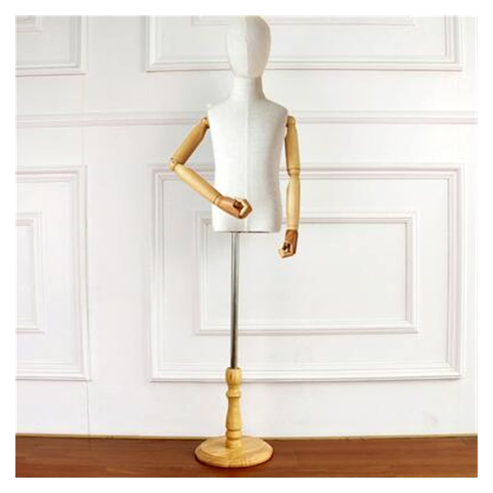 Manekin krawiecki 2-4 lata dla dzieci manekin wystawowy body półstylowe modele, odzież biała tkanina drewniana podstawa drewniana manekin ręczny wyświetlacz, 1 sztuka manekin wystawowy (kolor: 4year)