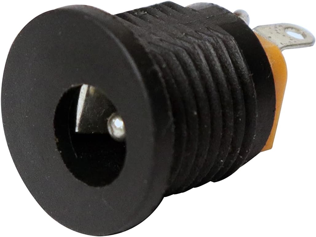 Electronic spices 5.5 MM DC Power Jack Female Panel Mounting Screw Type Connector Socket PACK OF 10