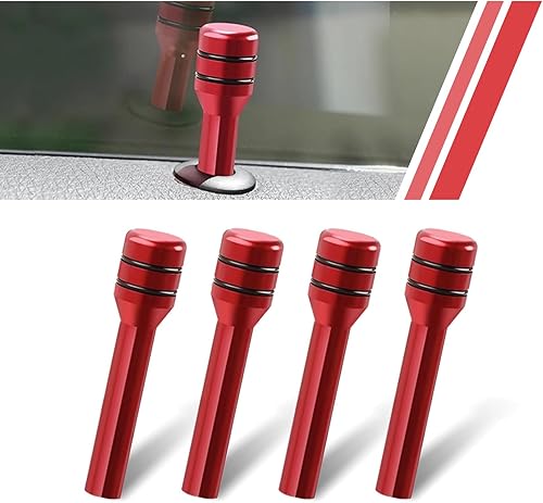 Paquete de 4 tiradores de puerta interior automotriz, pasadores de aleación de aluminio para cerradura de puerta interior, perillas universales de