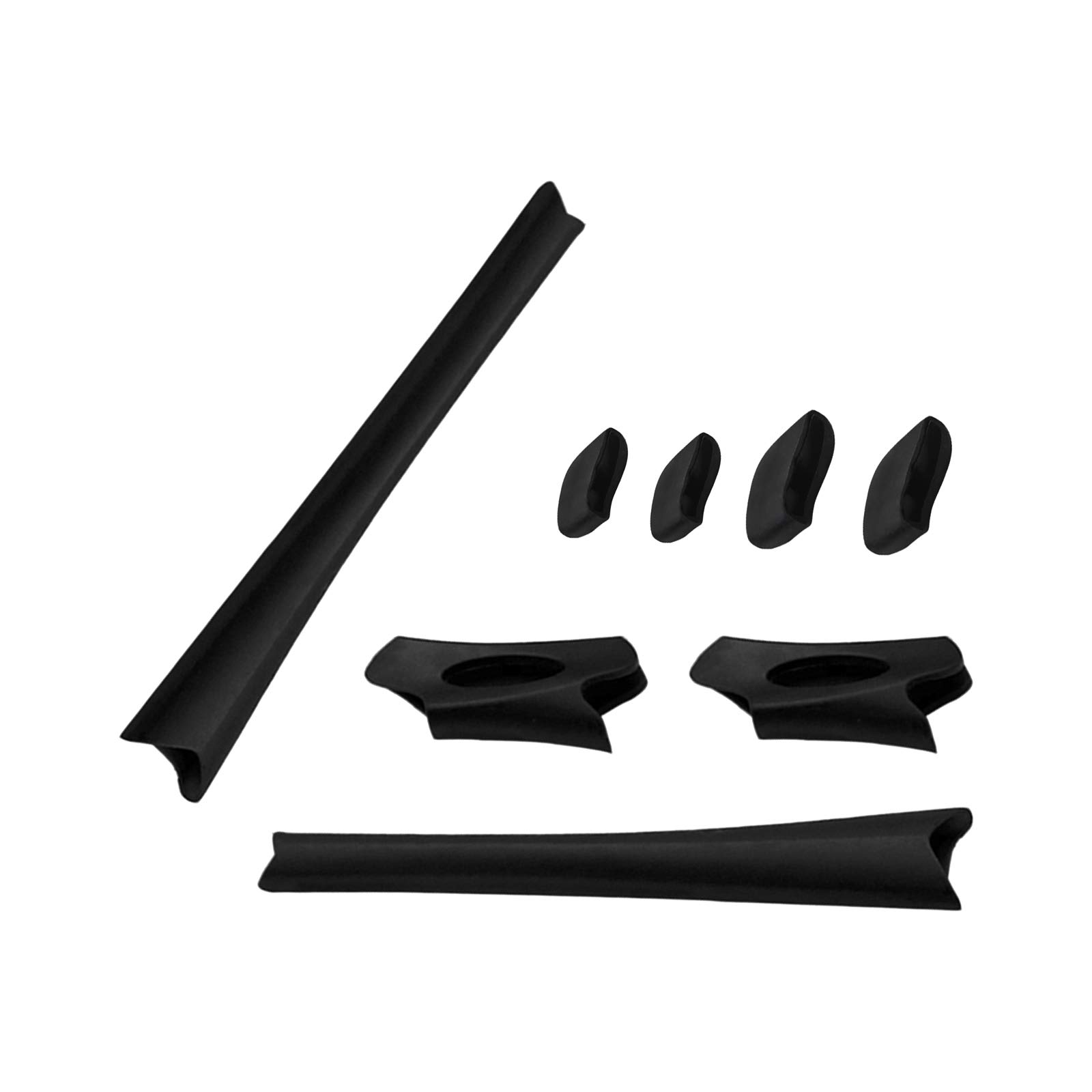 Lenzreborn Men's Black Replacet Earsocks Nosepieces Rubber Kits For Oakley Flak Jacket Xlj Sunglass