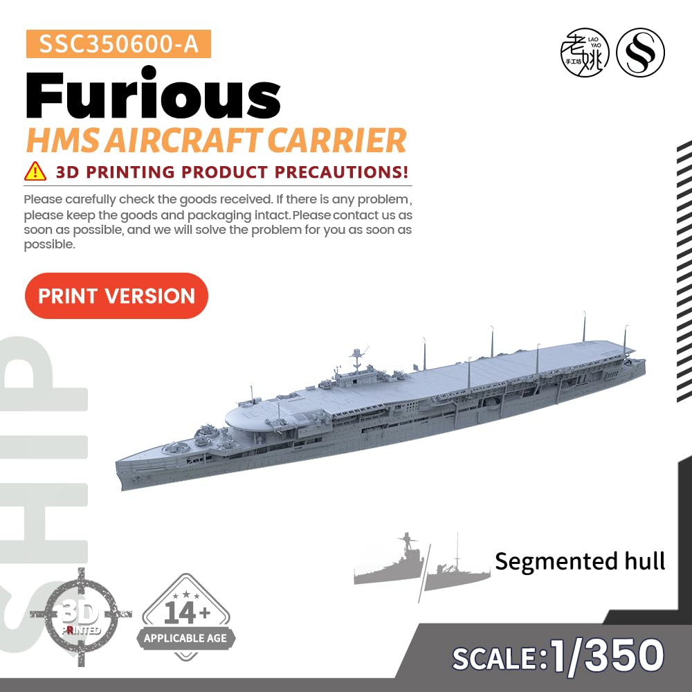 MRY-SFW SSC350600-A 1/350 zestaw do budowy modelu wojskowego HMS Furious lotniskowiec