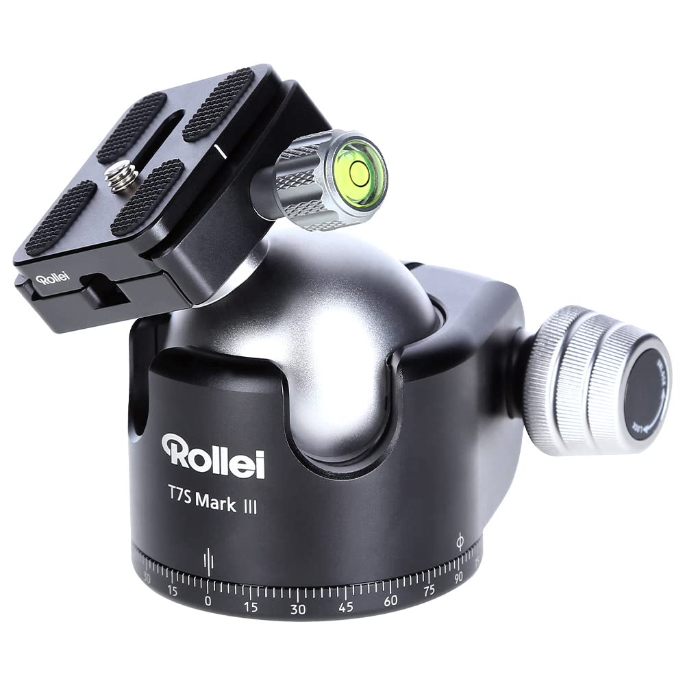 Rollei T7S Markt II Trépied Professionnel 360° avec Friction Capacité de Charge 26 kg Balance pour panoramique et 2 Niveaux à Bulle Compatible avec Acra Swiss Plaque de dégagement Rapide