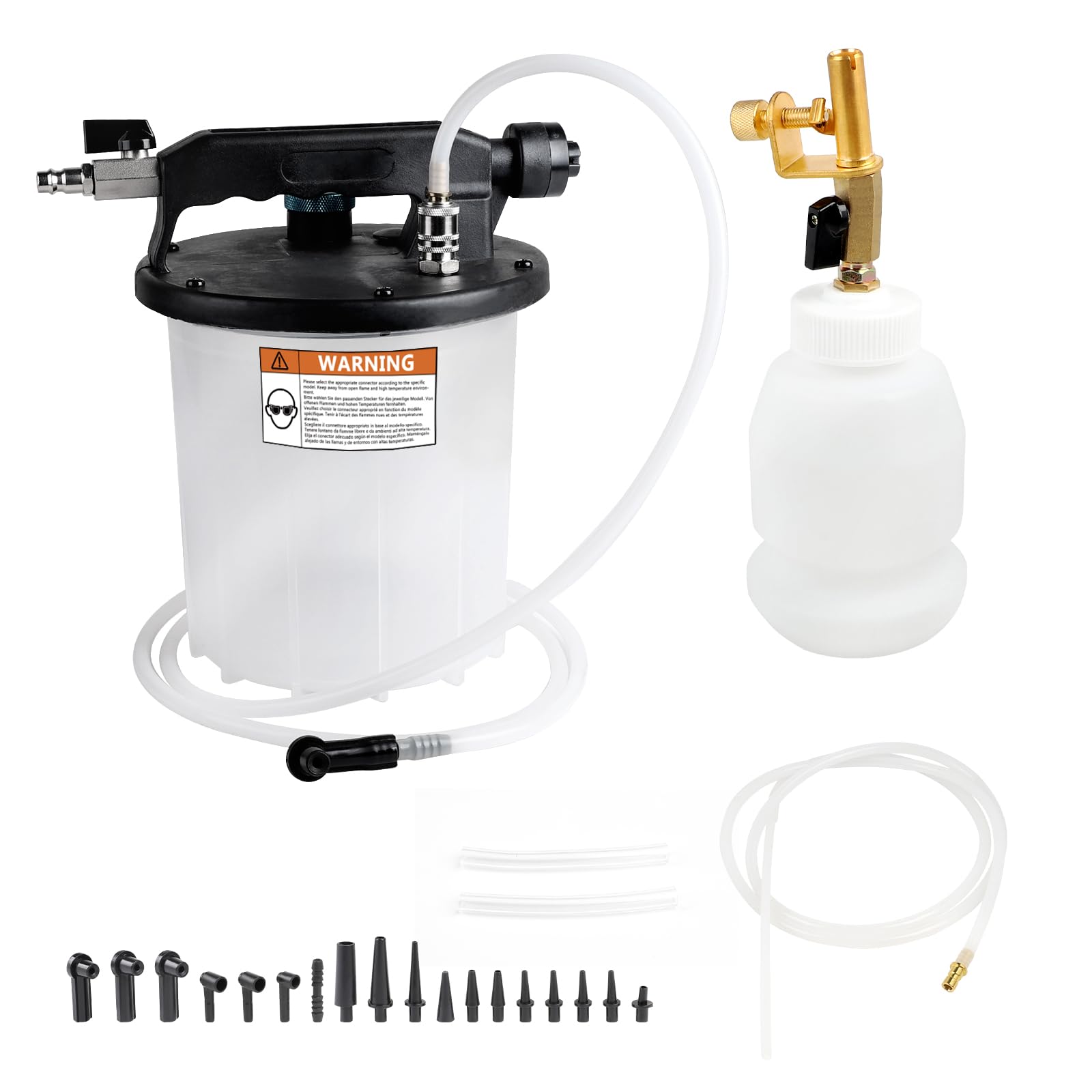 lalago 3L Purgador Frenos Coche Aire Comprimido, Equipo de Purga de Frenos Kit con 1L Dispensador, Cambio Liquido Frenos Brake Bleeder Kit