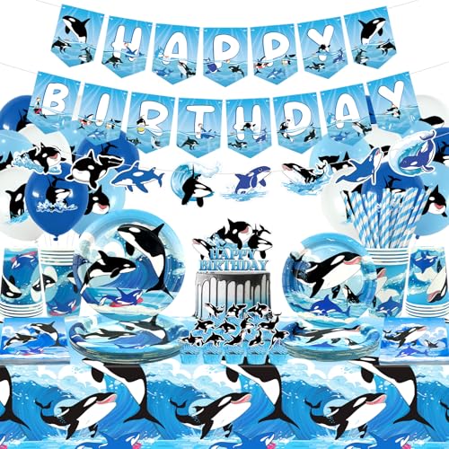 Décorations de fête orque pour anniversaire enfant thème océan sous la mer