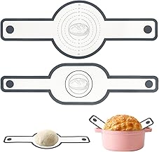 Baking Mat Bread, Silicone Baking Mat, Pack of 2 Bread Sling with Long Handles, Reusable Baking Mat for Dough, Non-Stick, Easy to Clean, Bread Baking Mat for Dutch Oven Bread Baking Pot