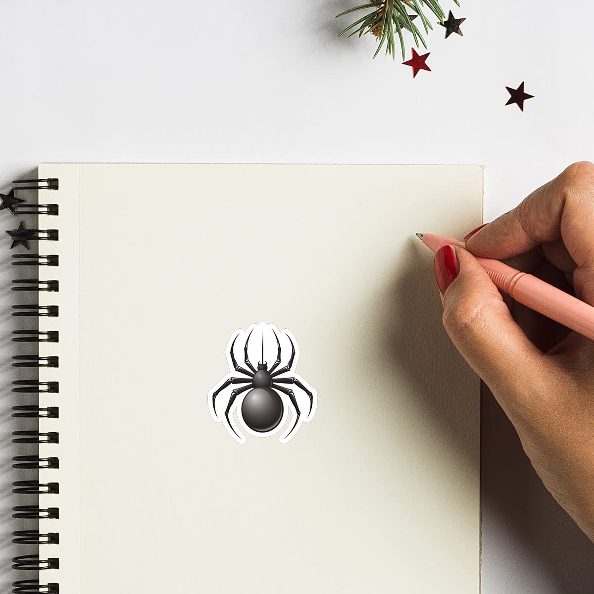 Spider Stickers 1in for Scrapbooking, Arts, Craft, Kids DIY, Journals 80-Pack - Image 3